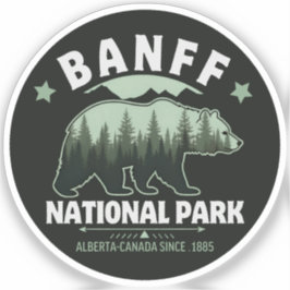 Banff National Park Wildlife – Rustic Bear Sticker