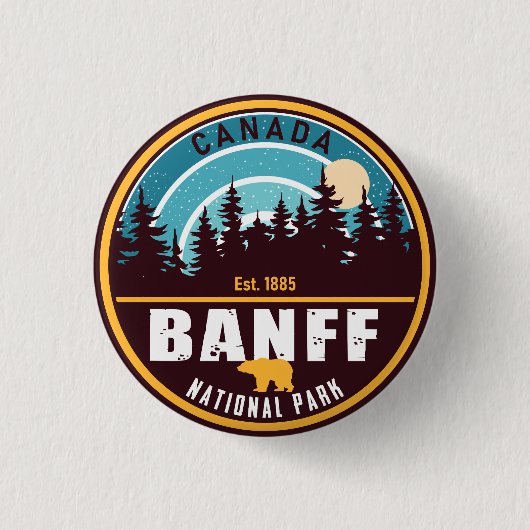Banff NP Canada Rocky Mountains Souvenirs Ronde Button 3,2 Cm (Voorkant)