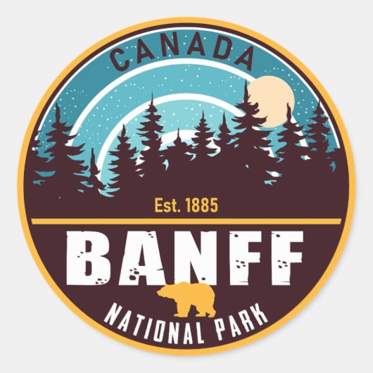 Banff NP Canada Rocky Mountains  Souvenirs Ronde Sticker (Voorkant)