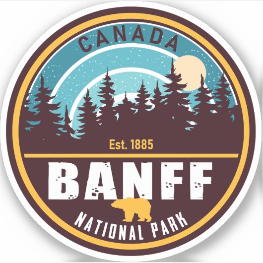 Banff NP Canada Rocky Mountains Souvenirs Sticker (Voorkant)