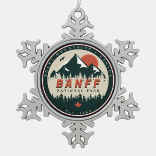 Banff NP Canada Rocky Mountains Souvenirs Tin Sneeuwvlok Ornament