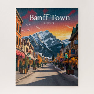 Banff Town   Alberta Travel  Retro Legpuzzel