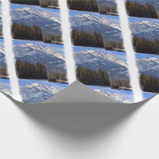 Banff Wolf in de winter met Mt Cascade Cadeaupapier (Hoek)