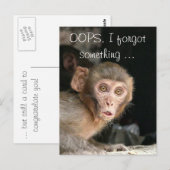 Bang aap met grote ogen tekstkaart briefkaart (Voorkant / Achterkant)