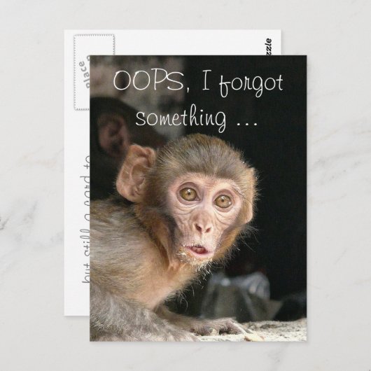 Bang aap met grote ogen tekstkaart briefkaart (Voorkant / Achterkant)