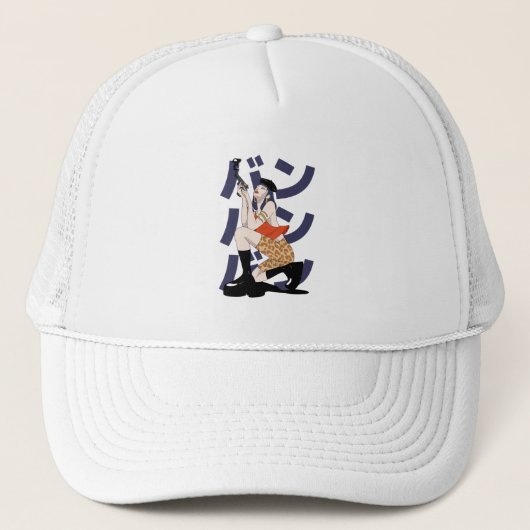 Bang Anime Girl - Pistool Anime Girl Fans Trucker Pet (Voorkant)