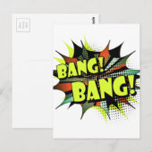 Bang bang strip effect geluid briefkaart (Voorkant / Achterkant)