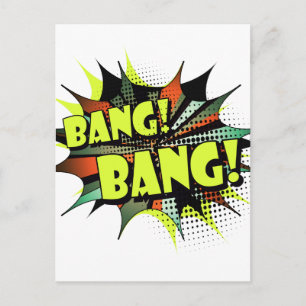 Bang bang strip effect geluid briefkaart