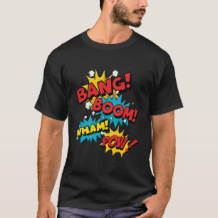 Bang Boom Pow Wham Comic Bubbles T-shirt
