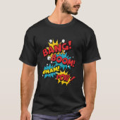 Bang Boom Pow Wham Comic Bubbles T-shirt (Voorkant)