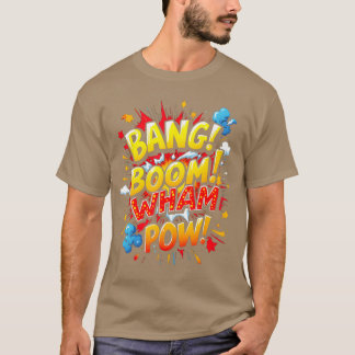 BANG BOOM WHAM POW stripjongen ontwerp T-shirt