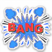 BANG Burst Pop Art Red Blue 4-inch vinyl Sticker (Voorkant)