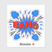 BANG Burst Pop Art Red Blue 4-inch vinyl Sticker (Vel)