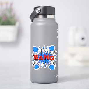 BANG Burst Pop Art Red Blue 4-inch vinyl Sticker