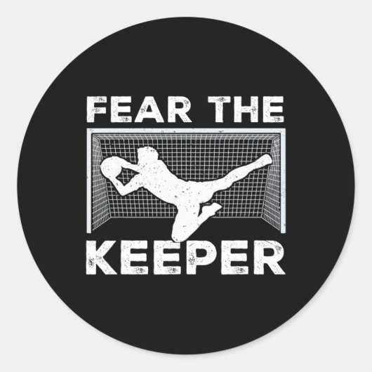 Bang de Keeper Grappige Voetbal Keeper Doelman Man Ronde Sticker (Voorkant)