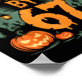 Bang door 67 Meme Halloween Pompoen Poster (Hoek)