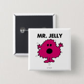 Bang en nerveus Mr. Jelly Vierkante Button 5,1 Cm (Voorkant /achterkant)
