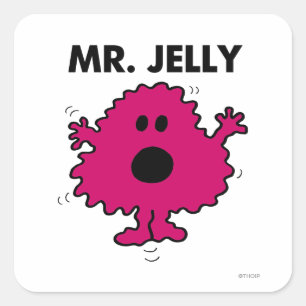 Bang en nerveus Mr. Jelly Vierkante Sticker