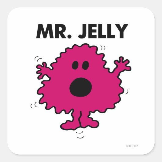 Bang en nerveus Mr. Jelly Vierkante Sticker (Voorkant)