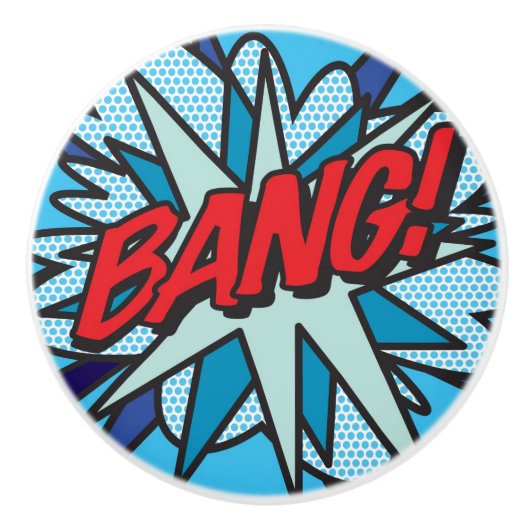 BANG Fun Cool Retro Comic Book Pop Art Keramische Knop (Voorkant)