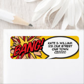 BANG Fun Retro Comic Book Pop Art Address Etiket (Insitu)
