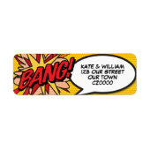 BANG Fun Retro Comic Book Pop Art Address Etiket (Voorkant)
