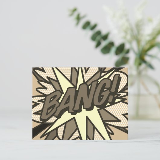 BANG  Fun Retro Comic Book Pop Art Briefkaart (Staand voorkant)