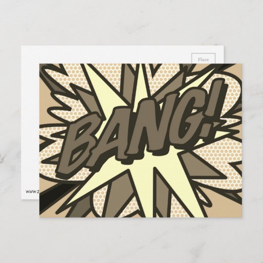 BANG  Fun Retro Comic Book Pop Art Briefkaart (Voorkant / Achterkant)