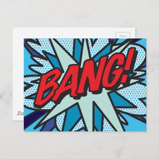 BANG Fun Retro Comic Book Pop Art Briefkaart (Voorkant / Achterkant)
