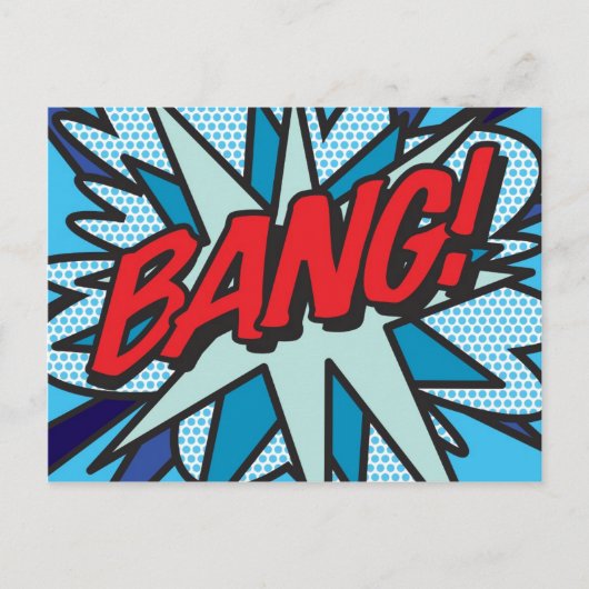 BANG Fun Retro Comic Book Pop Art Briefkaart (Voorkant)