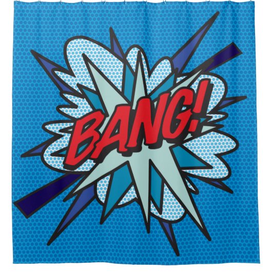 BANG Fun Retro Comic Book Pop Art Douchegordijn (Voorkant)