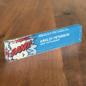 BANG Fun Retro Comic Book Pop Art Naambordje (Zijkant)