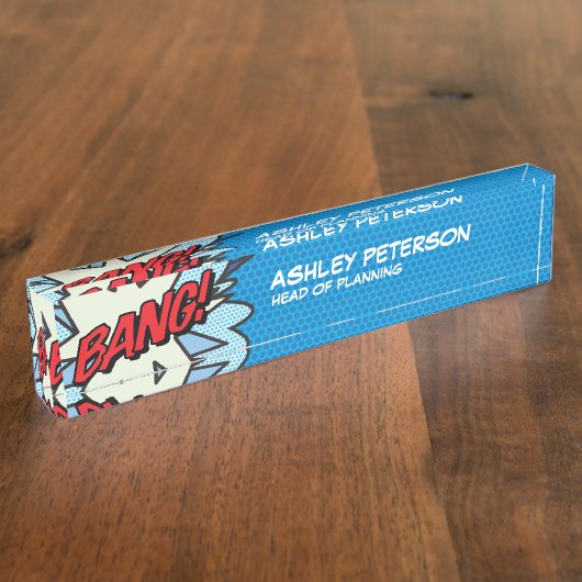 BANG Fun Retro Comic Book Pop Art Naambordje (Zijkant)