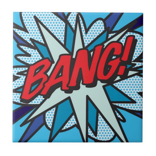 BANG Fun Retro Comic Book Pop Art Tegeltje (Voorkant)