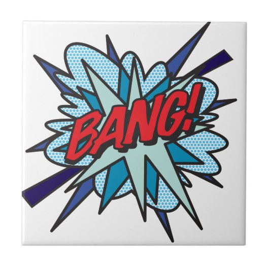 BANG Fun Retro Comic Book Pop Art Tegeltje (Voorkant)