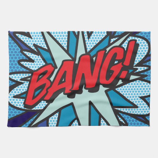BANG Fun Retro Comic Book Pop Art Theedoek (Horizontaal)
