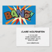 BANG Fun Retro Comic Book Visitekaartje (Voorkant / Achterkant)