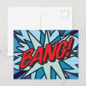 BANG Fun Retro Stripboek Pop Art Aankondigingskaart (Voorkant / Achterkant)