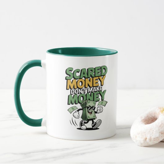 Bang geld verdient geen geld mok (Met donut)