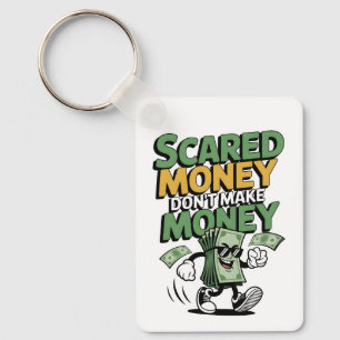 Bang geld verdient geen geld sleutelhanger