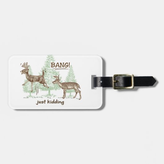 Bang! Gewoon Kidding. Humor Bagagelabel (Voorkant horizontaal)