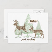 Bang! Gewoon Kidding. Humor Briefkaart (Voorkant / Achterkant)