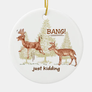 Bang! Gewoon Kidding. Humor Sepia Brown Keramisch Ornament