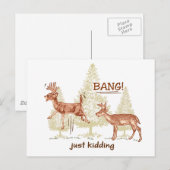 Bang! Gewoon Kidding. Hunting Humor Brown Briefkaa Briefkaart (Voorkant / Achterkant)