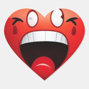 Bang Hart met Cartoon Gezicht Sticker