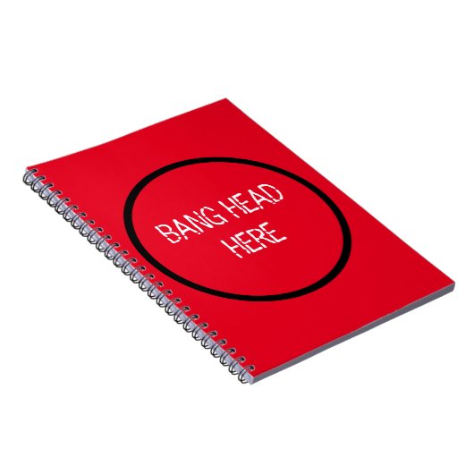 Bang Head Here - Grappige Stress Relief Rood Notitieboek (Rechterzijde)