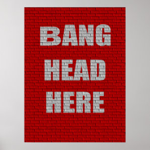 Bang Head Hier Office Humor Poster