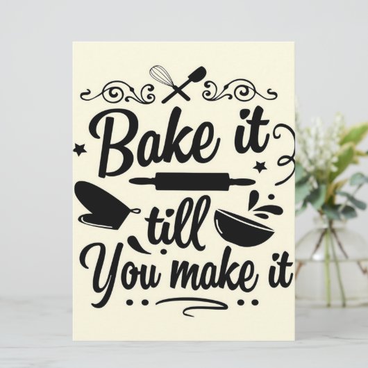 Bang het tot je het maakt |Funny Baker Cooking Menu (Staand voorkant)