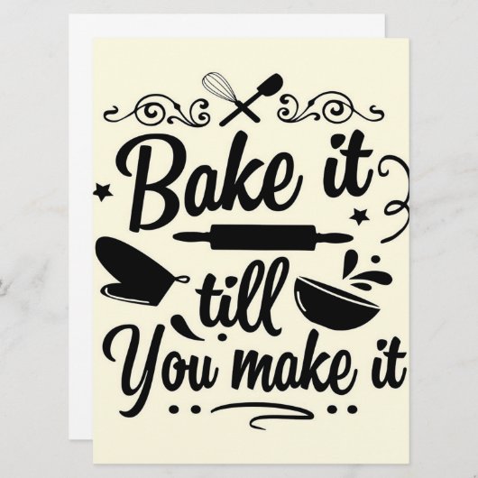 Bang het tot je het maakt |Funny Baker Cooking Menu (Voorkant / Achterkant)