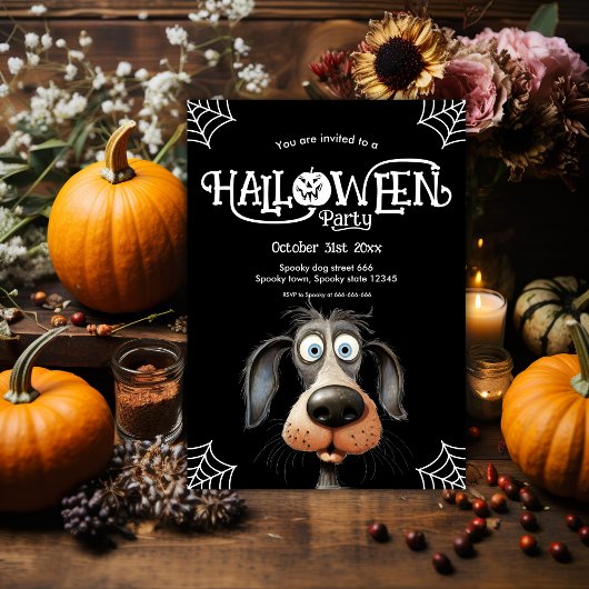 Bang hond Halloween feest Kaart
